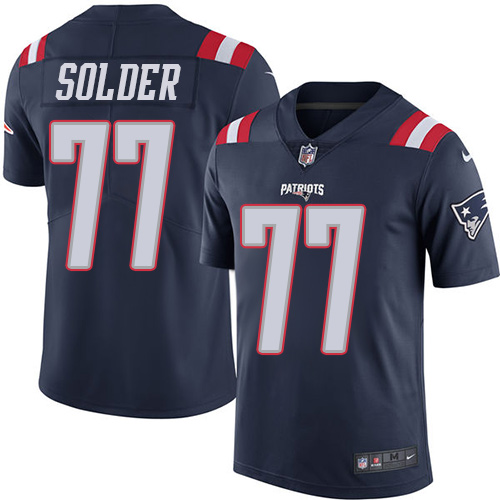 Youth Limited Nate Solder Nike Jersey Navy Blue - #77 Rush NFL New England Patriots